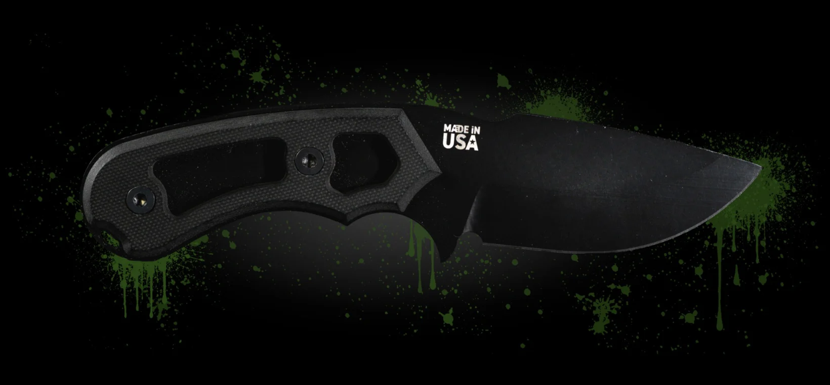 HAViK fixed-blade knife: Black blade, black G10 handle
