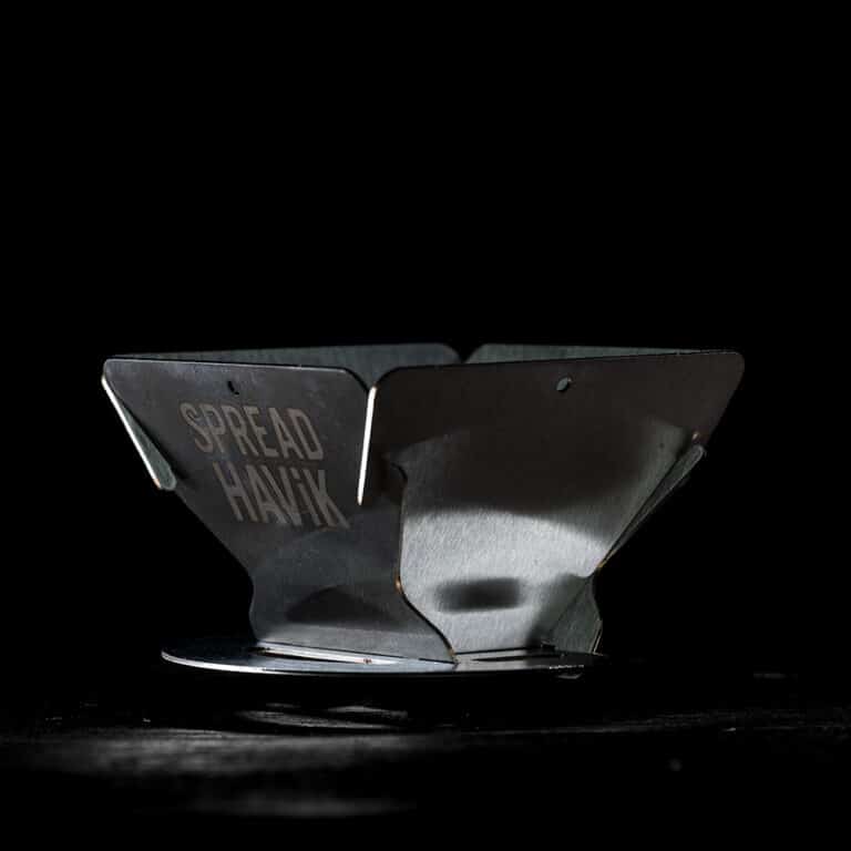 Stainless steel coffee pour over. Flat in your pack, bold in your cup.