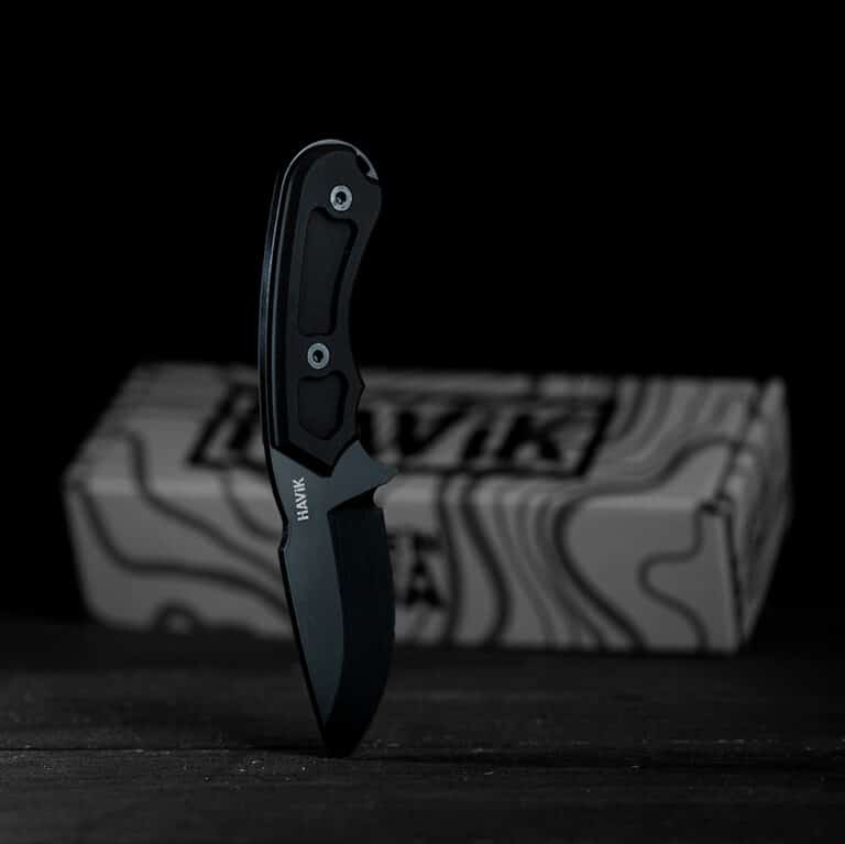 H2 Skinner Knife with black cerakote blade and G10 handle